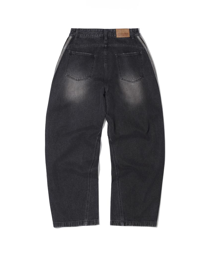 1993STUDIO Track Balloon Denim Pants_Black