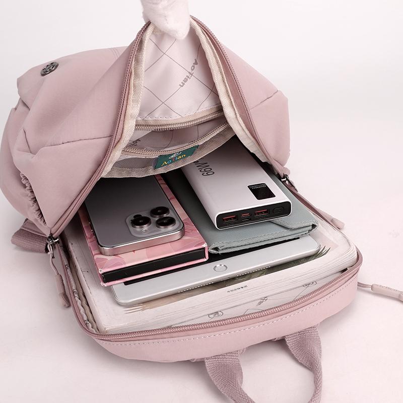 Женский рюкзак большой вместимости однотонный рюкзак