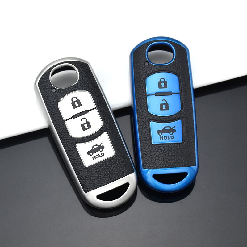 Кожа + ТПУ чехол для дистанционного ключа автомобиля чехол-брелок для Mazda 2 3 5 6 CX-3 CX-5 CX-7 CX-9 CX8 Speed ​​Miata MX5 2016 2017 2018 аксессуары