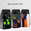 Каменная накладка со следом животного для Google Pixel 8 7 9 10 Pixel 10 Pro XL Pixel 9 Pro XL Pixel 8a 7a Pixel 7 Pro Черный стеклянный чехол для телефона