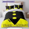 Pac-Man Custom Name Pattern Bedding,Quilt Set Quilt Cover Pillowcase Home Birthday Gift(1 * duvet cover + 2 * pillowcase, without core)