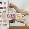 Кружка Бабочка Девушка Сердце Керамическая Чашка с Крышкой и Ложкой Высокая Ценность Чашка для Воды Офисная Чашка для Кофе Завтрака