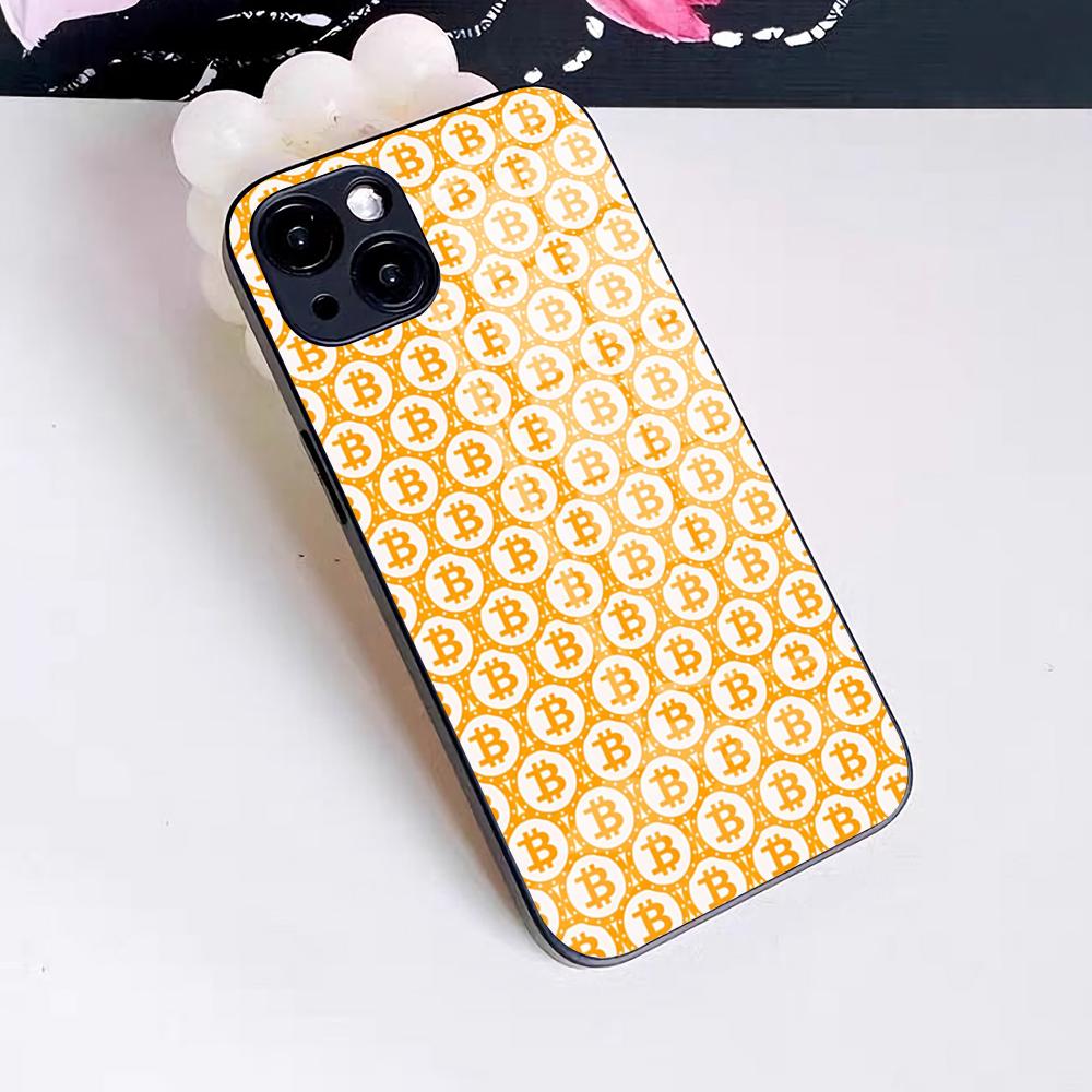 Чехол для телефона Bitcoin Cryptocurrency Btc для iPhone 17 Pro Max 16 15 14 Pro Max 13 11 X Xs Xr 8 7Plus Стеклянная крышка