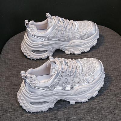 8 см кожаная платформа папины кроссовки женские летние тонкие 2025 новая модная обувь женская обувь сетчатая обувь женская сетка