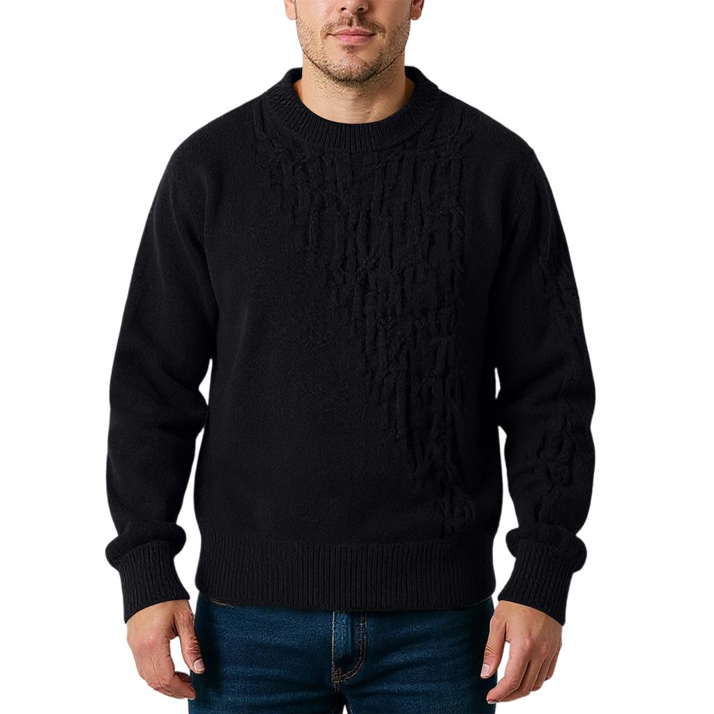 Men's  Fashion  Knitting  Pullover  Long Sleeves  Loose  Round Neck  Sweater