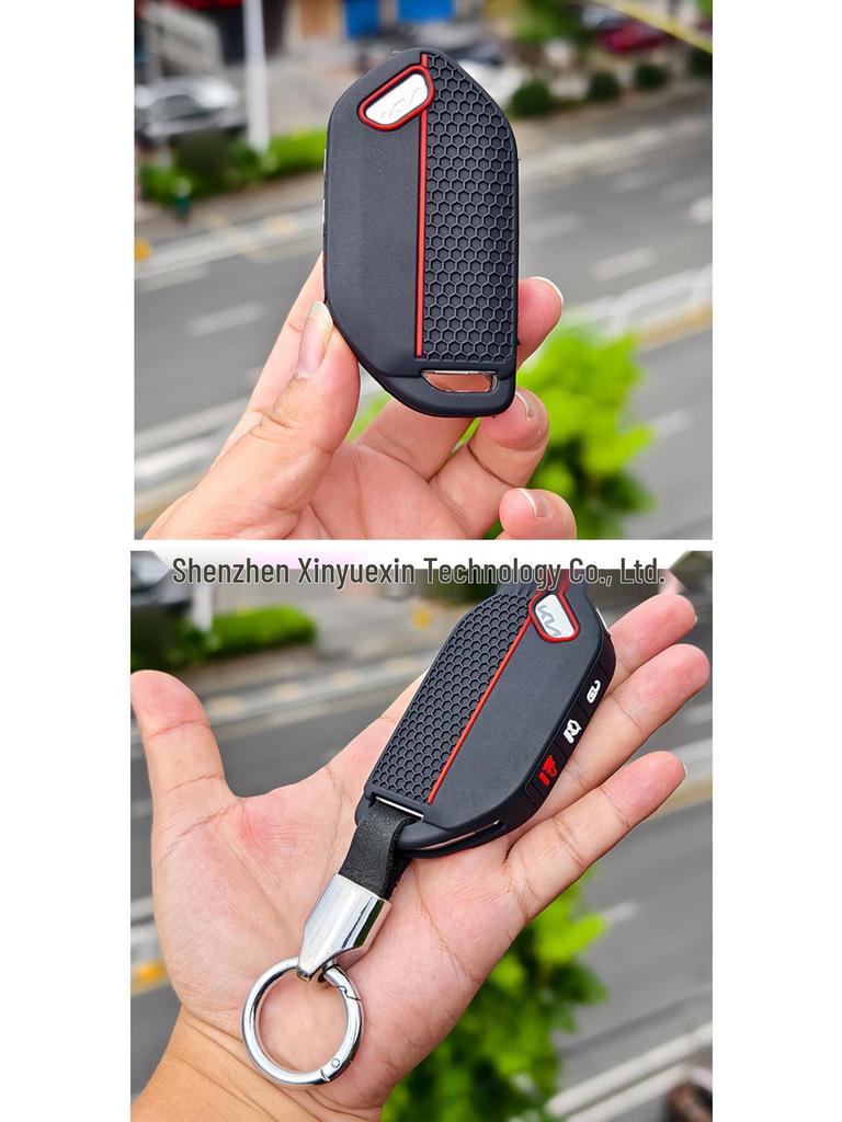 Silicone Protective Key Case for 2023-2026 Kia K5 Telluride 6-Button Remote with Honeycomb Design