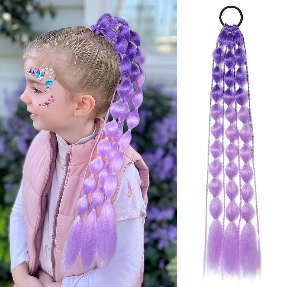 with Hair Tie Kids Bubble Ponytail Extension 20" Ombre Crazy Hair Day Accessories