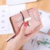 Yogodlns Women Short Standard Leather Wallet Hollow Out Leaves Decor Female Day Clutch Card Holder Money Purse Bags