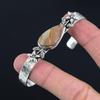 Womens day Deal Pear Landscape Jasper Gemstone 925 Silver Flower Bangle Jewelry