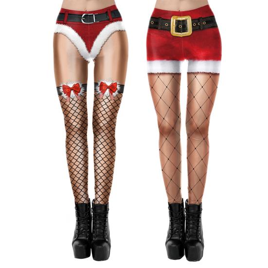 Женские рождественские леггинсы с высокой талией, забавным принтом, штаны для йоги, мягкие, эластичные, веселые