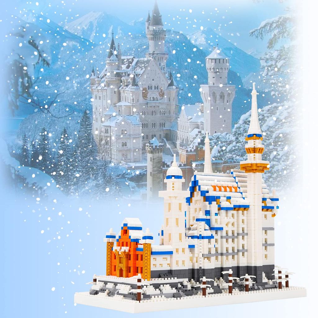 LULUFUN Micro Block Swan Castle Block Set Building Toy Mini Neuschwanstein Castle Assembly Children Adults Holiday New Year Gift Birthday