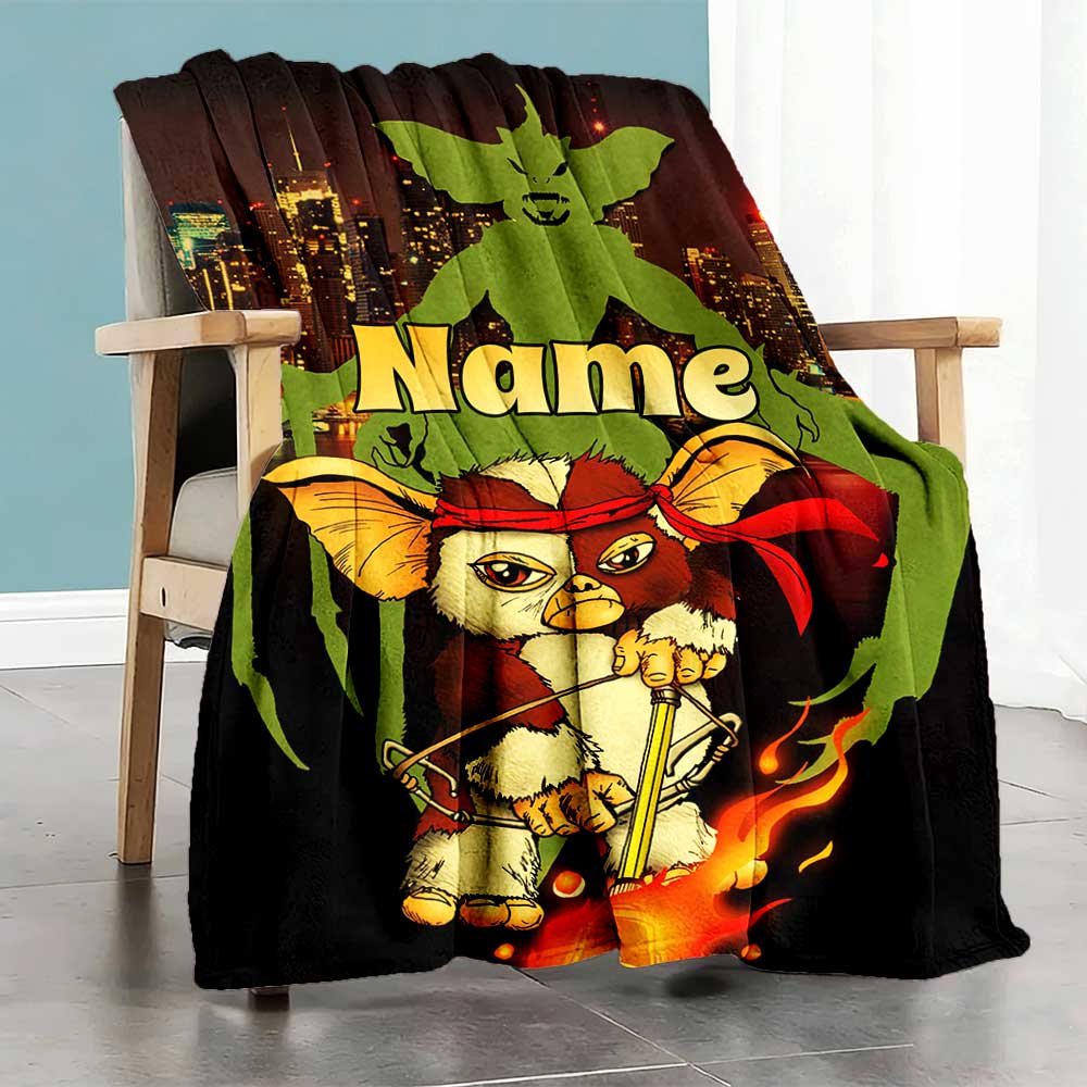 Warner Bros. Movies (4) Customize Text Blanket Gift Personalized Blanket Warmthful Decor Versatile for Living Room Nap Bed Sofa All-Season Use