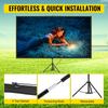 Tripod Projector Screen with Stand 110inch 16:9 4K HD Projection Screen Stand Wrinkle-Free Height Adjustable Portable Screen for Projector Indoor &