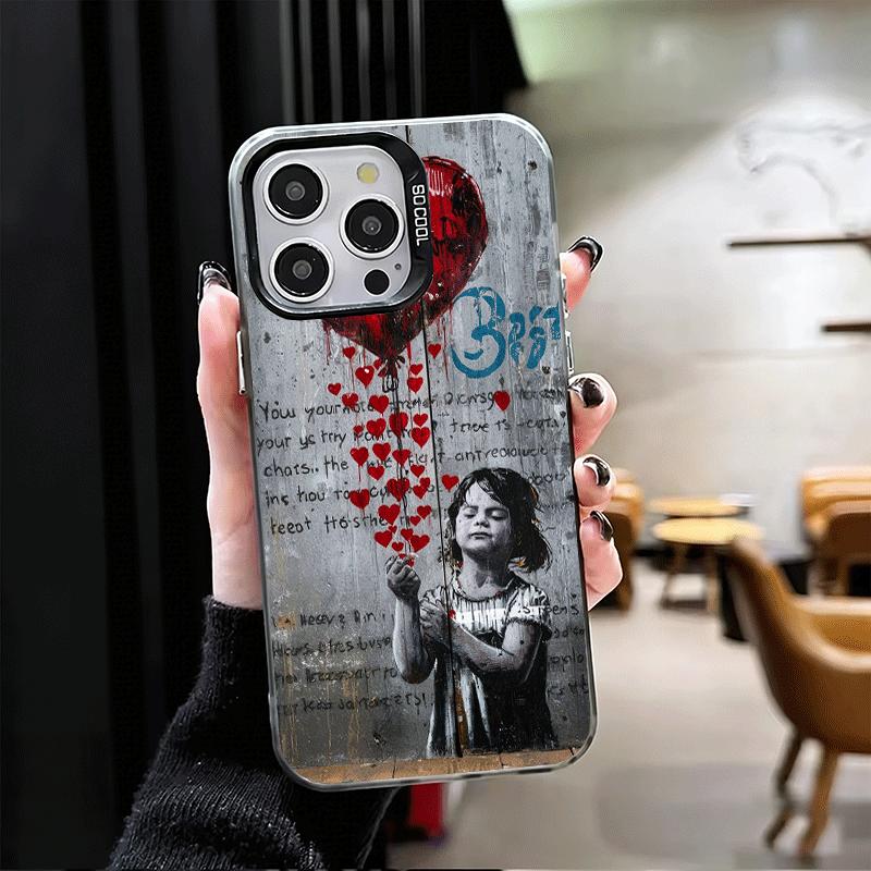 B-Banksy Арт Граффити Художник Мягкий Чехол для Телефона для iPhone 15 16 17 Pro Max 17Air 16E 14 Plus 13 12 Mini Ударопрочный Чехол Задняя Крышка