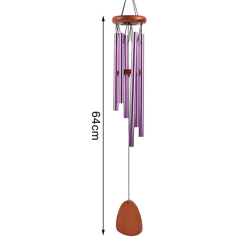 1 шт. Классические 6 трубок Алюминиевые трубки Колокольчики ветра с крючком и деревянной подвесной биркой Украшение для балкона, коридора Подарок на день рождения