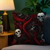Luxurious Skull Pattern Pillow Case Plush Fabric Soft Double Sided Print Home Sofa High Quality Cushion Cover Throw