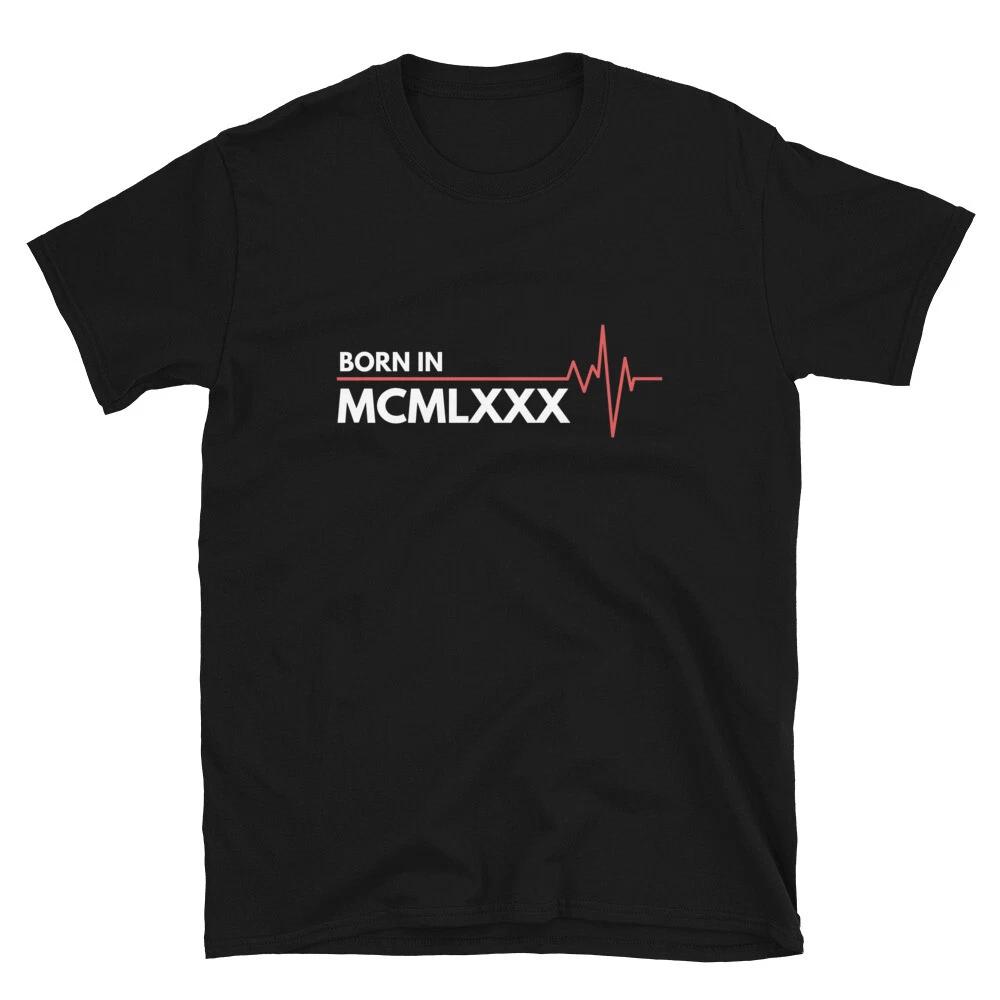 Born In MCMLXXX 1980 Roman Numerals Year Of Birth T-Shirt