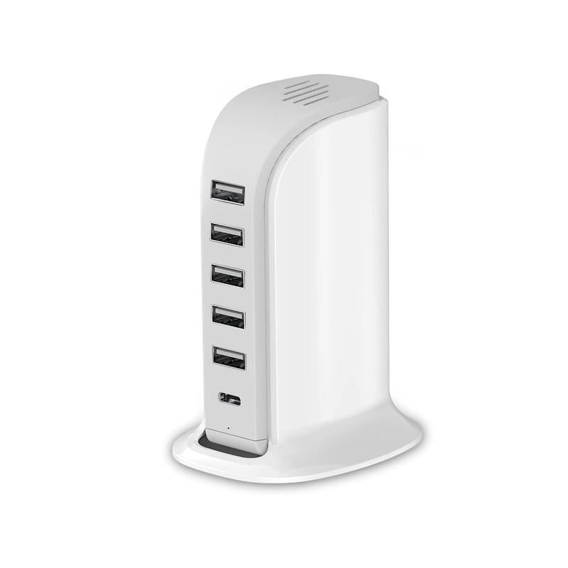 5V4A 20W интеллектуальное зарядное устройство с несколькими портами USB 6 в 1, совместимое с различными устройствами IOS/Android, портативная мини-зарядная станция