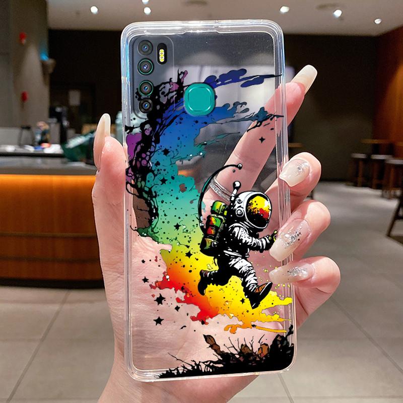 For Infinix Hot 9 Hot9 Pro 9 Play Hot 8 Cases Elegant Flower Butterfly Bow Phone Cover Soft Silicone Transparent TPU Jelly Case
