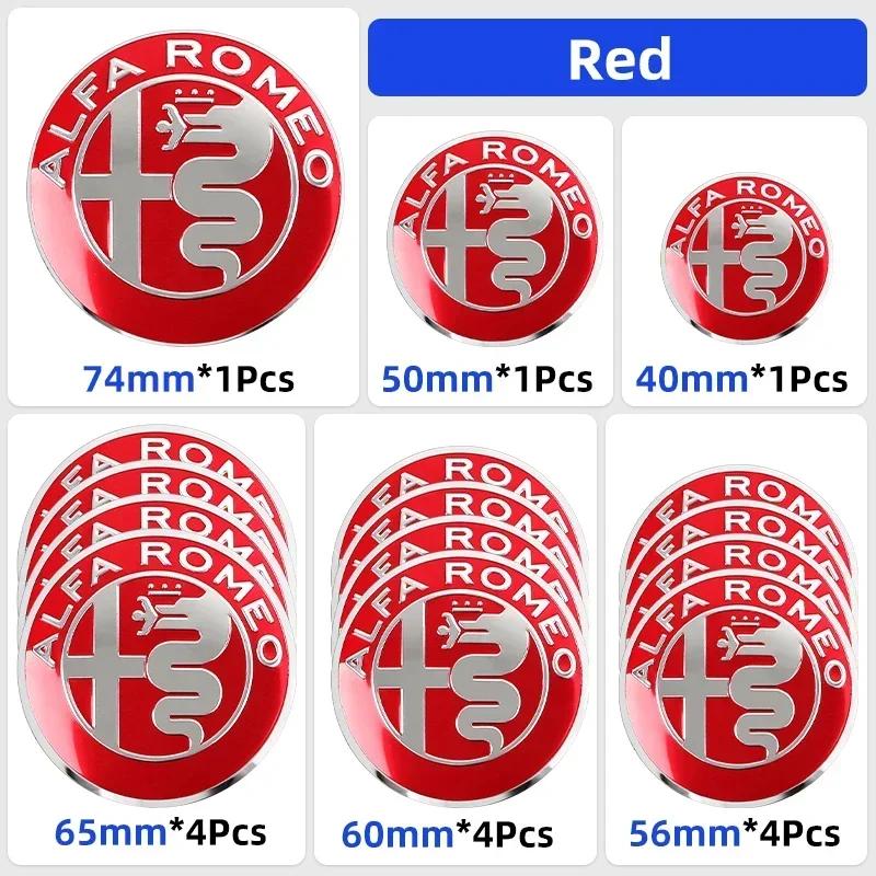 For Alfa Romeo 2026 Hot Sticker Car Hood Front Rear Trunk Steering Wheel hub sticker Emblem Badge For Alfa Romeo 159 147 Giuliet
