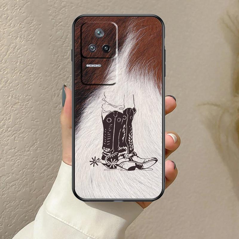 Западные Ковбойские Сапоги Ковбойские Чехол из Коровьей Кожи Для Xiaomi 17 Pro Max 14 15 Ultra 13T 14T 15T Pro POCO X7 X5 X6 F5 F6 F7 F8 Pro Чехол