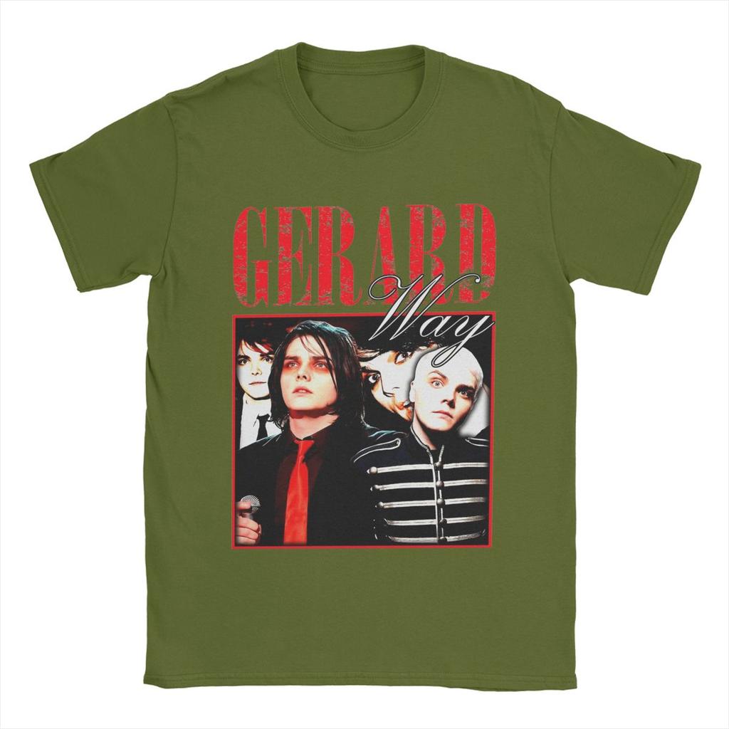 Мужская повседневная футболка Gerard Way MCR, 100% хлопок, круглый вырез, короткий рукав, уникальная одежда.