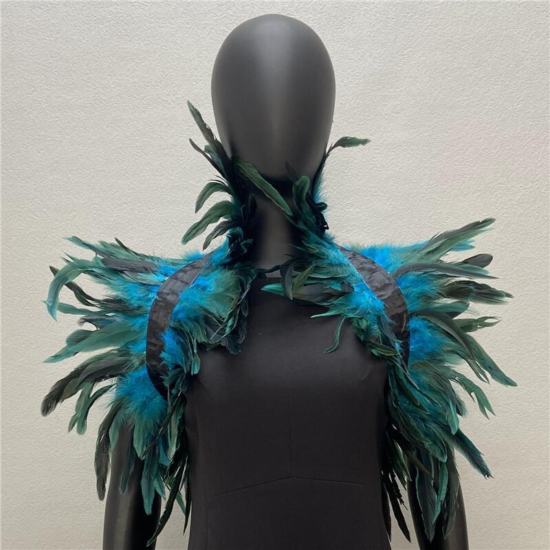 Halloween Cosplay Shawl Natural Feather Shrugs Shawl Luxury Feather Cape