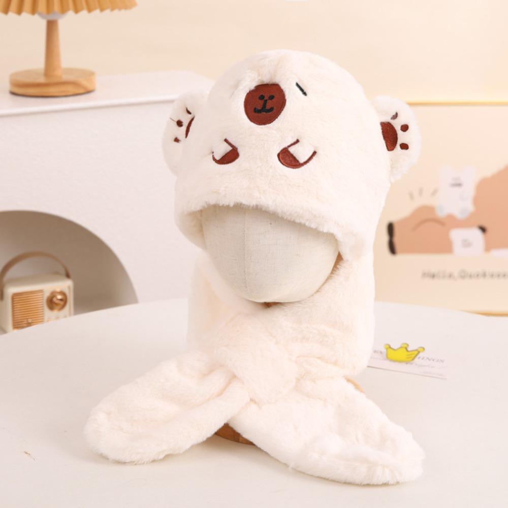 Коралловый флис Капибара пушистая шапка повседневная детская зимняя шапка детский комплект шапка шарф протектор для ушей