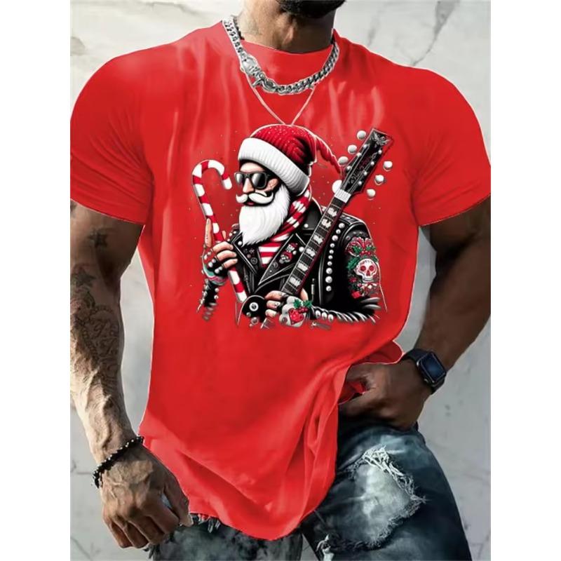 Christmas T-Shirt Funny 3d Santa Claus Print Tops Tees Mens T-Shirt Holiday Casual Harajuku Colorful Men's Clothing