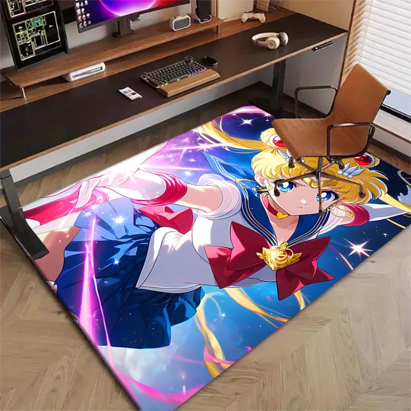 Sailor Moon Printed Area Rug Carpet for Bedroom Living Room Home Decor Rugs Mat Non Slip Mat Rug for Bedside