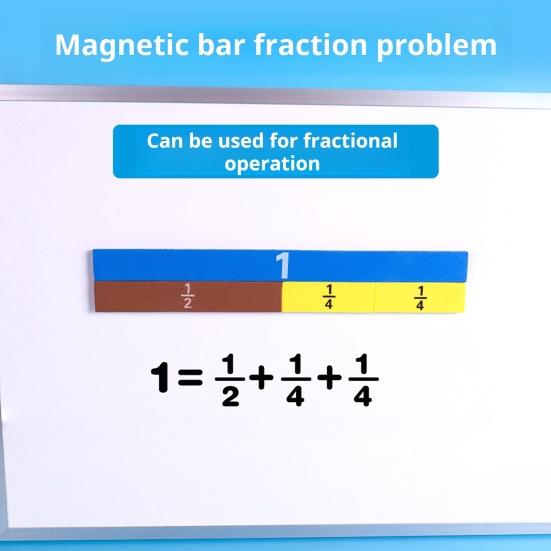 Плитка с магнитными дробями, математические манипуляции, практическое визуальное обучение, блоки с радужными дробями, образовательный комплект для начальной школы для детей
