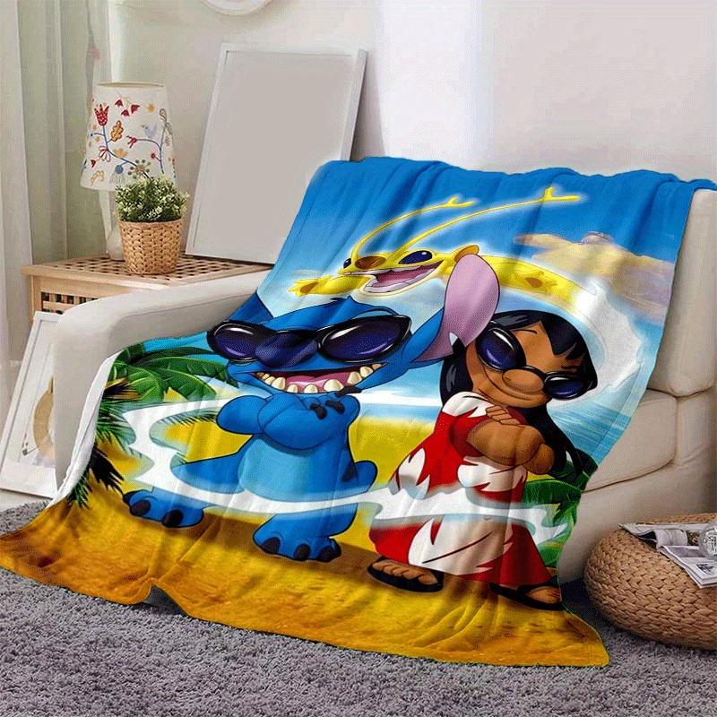 1pc Stitch Printing Blanket - Soft, All-Season Throw for Office Blanket,  | Personalized Gift with Adorable Cartoon Design