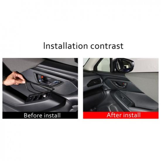 ABS Carbon Fiber  Inner Door Handle Frame Cover Trim For Subaru WRX -23