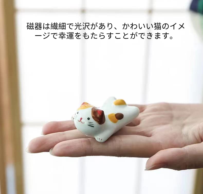 AEOLK Cute Decorative Cat Chopstick Ceramic Chopstick Suitable for Dining and Rests, Rests, 5-Pack, Family, Study, Table, Izakaya.