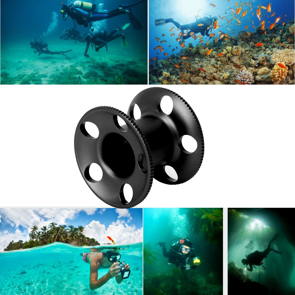 Aluminum Alloy Diving Finger Spool Reel Guideline for Freediving Snorkeling Underwater Gear Equipmentblack