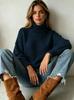 Women's autumn and winter long-sleeved versatile knitted sweater top multi-color