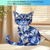 Yousheng Cat Acrylic Sun Catcher Window Hanging Ornament Blue Cat Sun Catcher with Chain Wall Art Decor Gift for Friends And Family