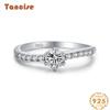 Tancise Classic 925 Sterling Silver Zircon Ring Ladies Jewelry Wedding Promise Party Gift