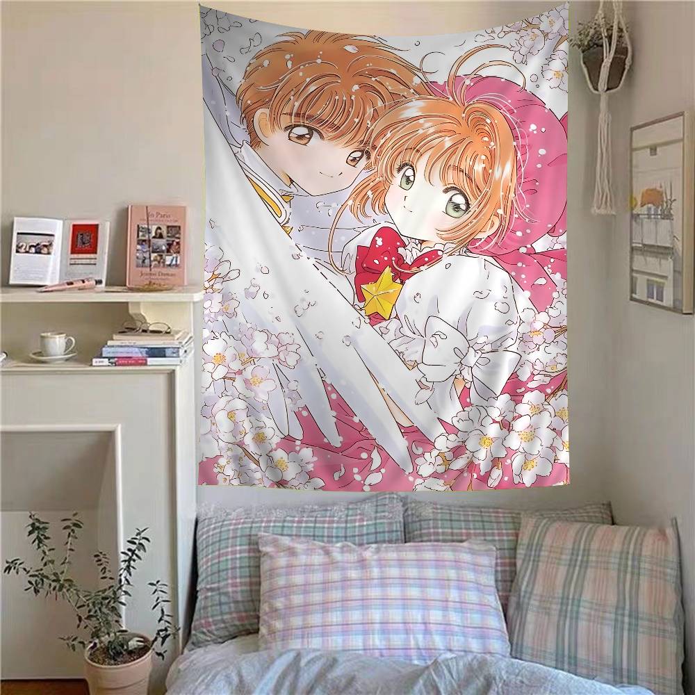 Аниме Cardcaptor Sakura Аниме Гобелен Хиппи Цветочный Настенный Ковер Декор для общежития Настенный Домашний Декор