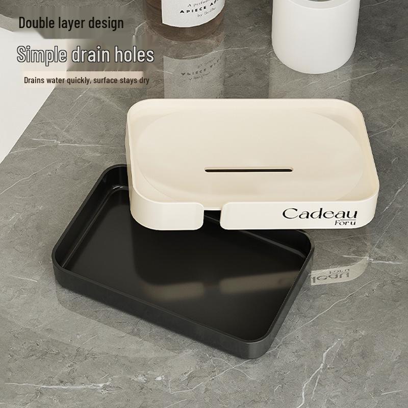 Двухслойная мыльница для ванной комнаты в общежитии - Настольное хранение и дренажный контейнер