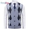 Cozy Up Mens Argyle Sweater Vests V Neck Sleeveless Cardigan Vest Knitwear