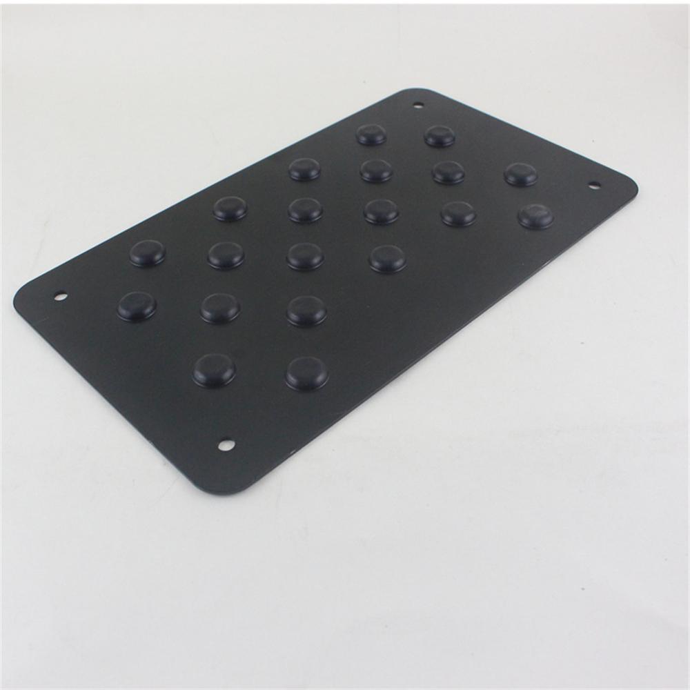 Aluminum Car Floor Mat Non-slip Rubber Heel Plate Pedal Carpet Foot Pad Black X1