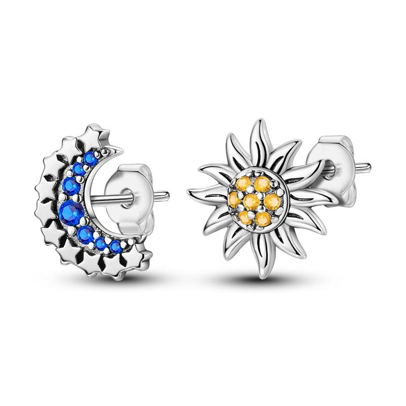925 Silver Colorful Zircon Skull Butterfly Flower Women Earring Brilliant Wedding Engagement Star Earrings Jewelry Gift