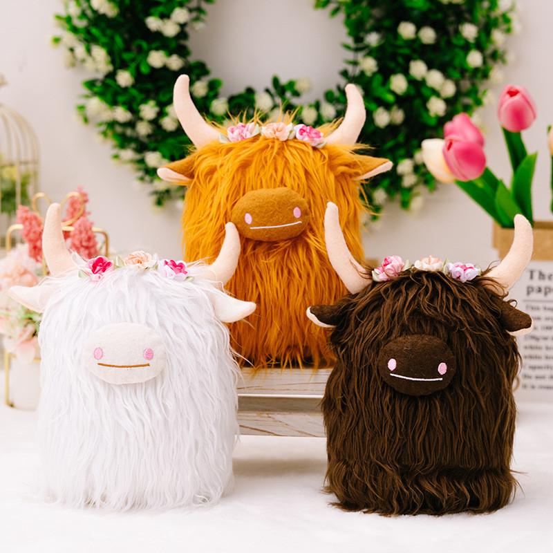 Adorable Highland Cow Plush Stuffed Animal For Kids High Quality Soft Fabric Design