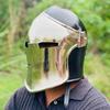 Silver Black Barbuta Helmet 18g Mild Steel Visored Helmet for LARP, Cosplay  Halloween Costume  Warrior Helmet ~ Best Gift
