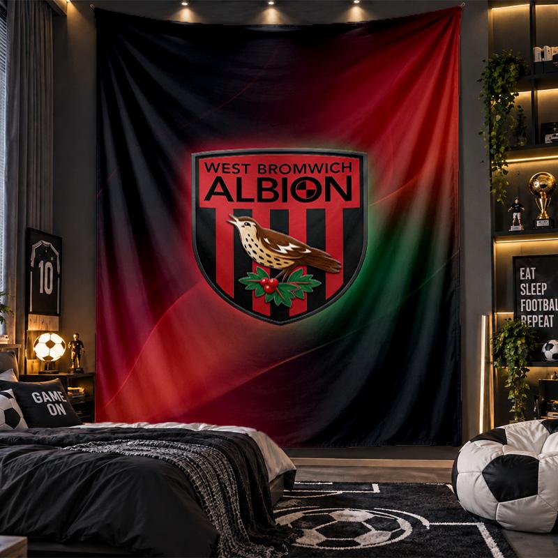 Настенный гобелен West Bromwich Albion Футбольный принт Ткань для гостиной спальни Домашний декор