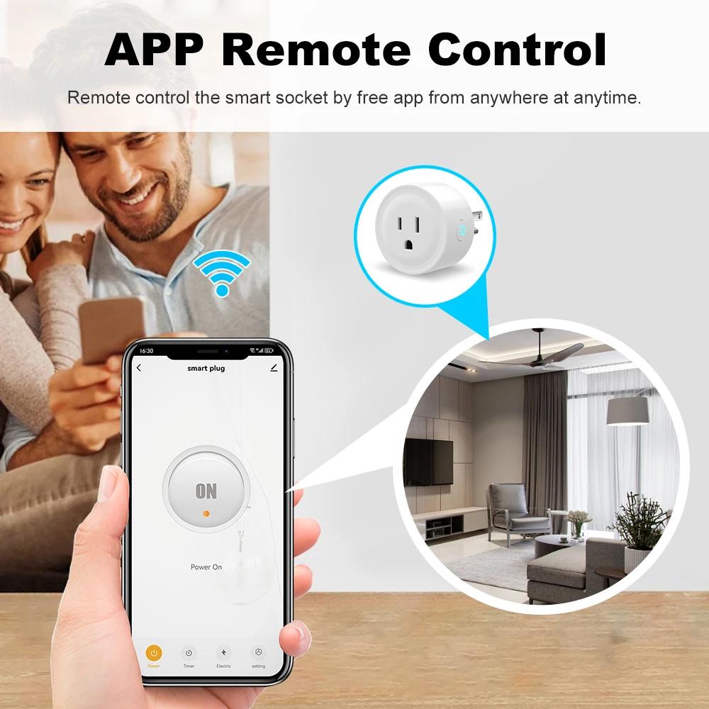 Умная розетка Tuya WiFi/Zigbee, американская умная розетка 20А с мониторингом мощности, таймером, управление через приложение Smart Life, работает с Alexa Google Home