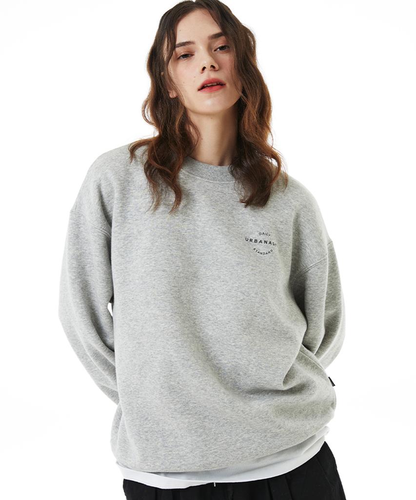 URBANAGE Daily Standard Oversized Brushed Sweatshirt Melange Grey