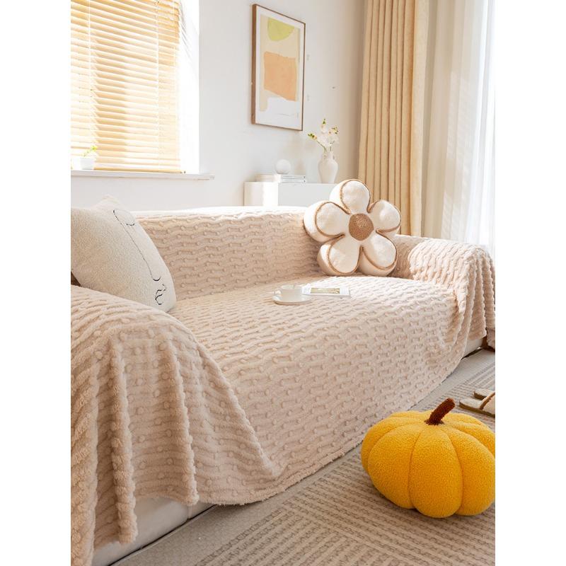 Velvet Sofa Towel High-Grade Winter Thickened Cushion Armrest Cushion Case Cover Full Covered Cloth Blanket