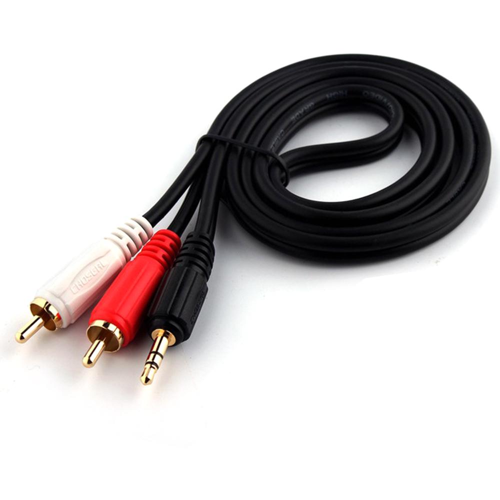 1.5m Audio Cable 3.5 Jack to 2 RCA Male to Male 2RCA to 3.5mm AUX Stereo PC Audio Splitter Cable